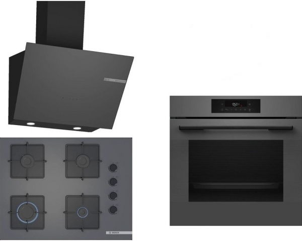 Bosch Gri Set 563 ( HJG852YN0T - POP7C9P31O - DWK66PJ70T ) Ankastre Set POP7C9P31O + HJG852YN0T + DWK66PJ70T