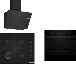 Bosch Siyah Set 508 Ankastre Set POP6C6P31O + HUA736EA0T + DWK67PJ60T