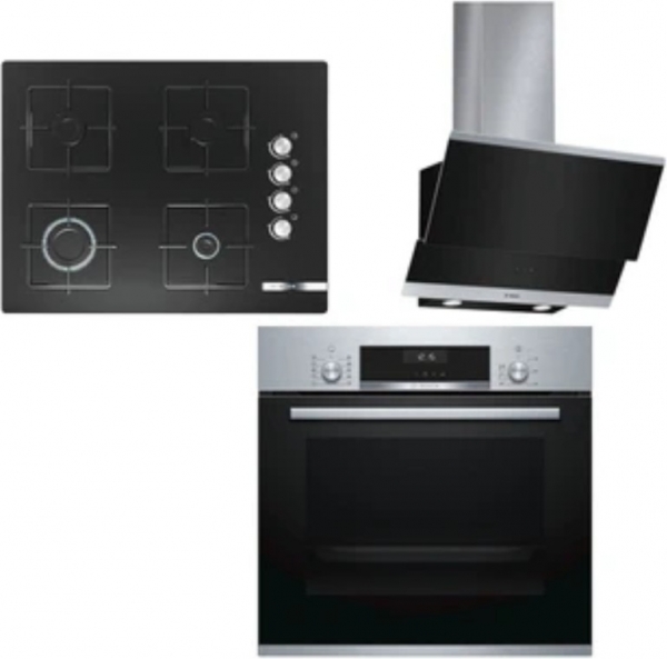 Bosch Siyah Ankastre Set POP7C6O12O + HBJ558YS0T + DWK065G60T