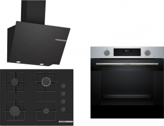 Bosch Siyah Set 556 Ankastre Set POP7C6P31O + HUA717BR0T + DWK66PJ60T