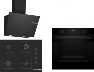 Bosch Siyah Set 554 Ankastre Set POP7C6P31O + HUA717BA0T + DWK66PJ60T