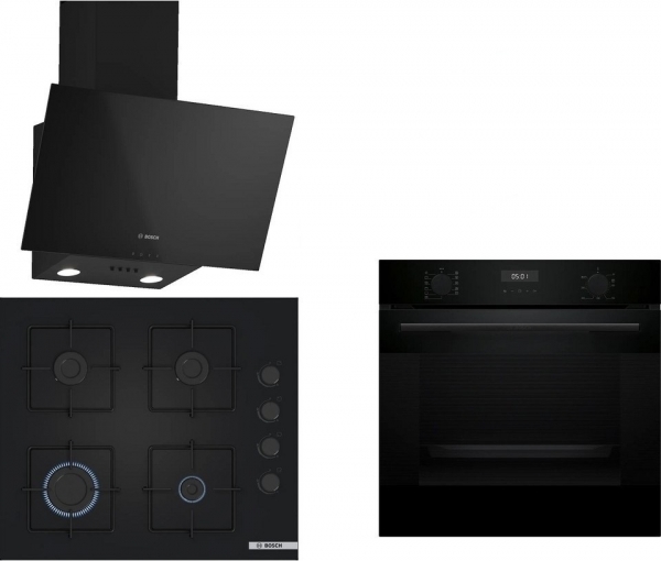 Bosch Siyah Ankastre Set POP6C6P31O + HUA717BA0T + DWK63PJ60T