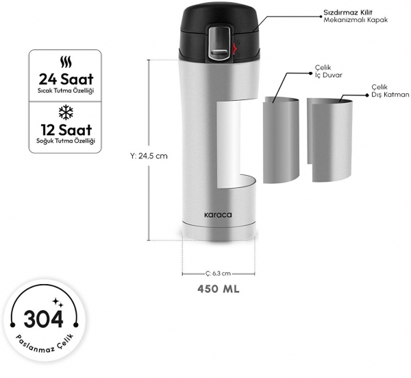 Karaca Pluton Termos (450 ml)