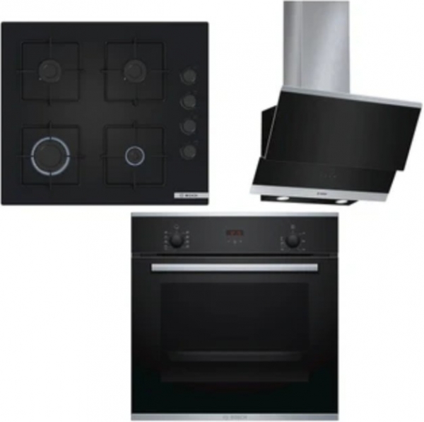 Bosch Siyah Ankastre Set POP6C6P30O + HBF234EB0T + DWK065G60T