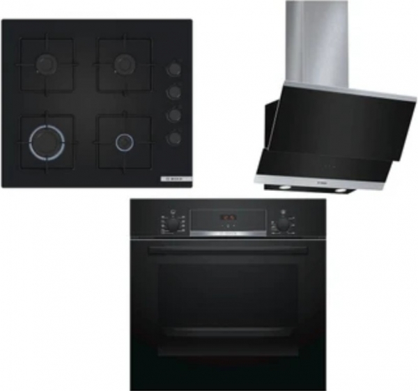 Bosch Siyah Ankastre Set POP6C6P30O + HBF514BA0T + DWK065G60T