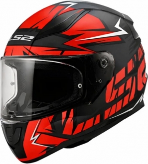 LS2 Rapid 2 Cromo Mat Siyah-Kırmızı