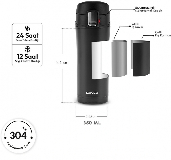 Karaca Pluton Termos (350 ml)
