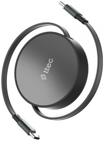 ttec USB-C Mini Makaralı 100W Şarj Kablosu