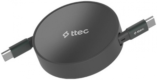 ttec USB-C Mini Makaralı 100W Şarj Kablosu