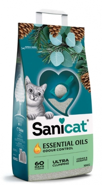 Sanicat Essential Oils Sedir ve Okaliptus 10 kg Kedi Kumu