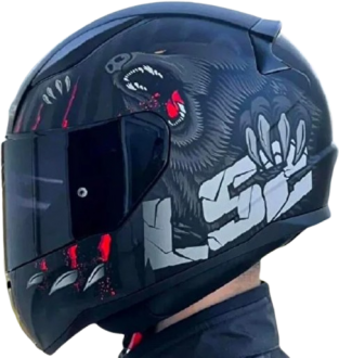 LS2 Rapid 2 Clawn Full Face Şeffaf Siyah Vizörlü