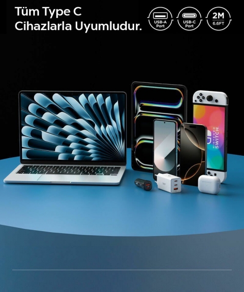 Spigen USB-A to USB-C 60W Şarj Kablosu (1 m)