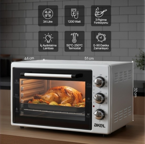 Akel AF340L Mini Fırın