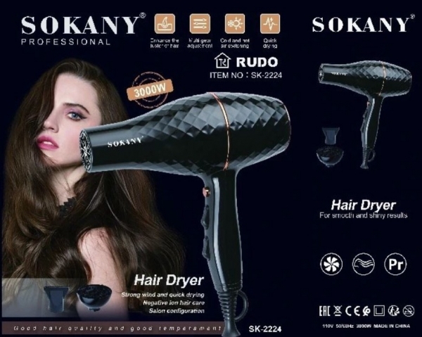 Sokany SK-2224 Saç Kurutma Makinesi