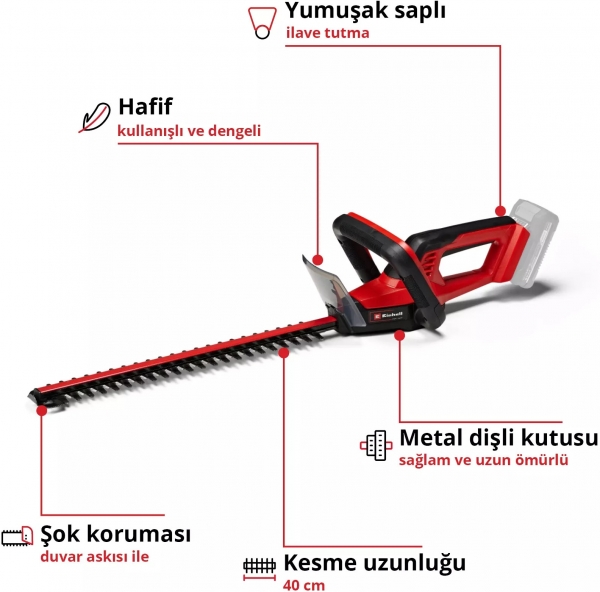 Einhell GC-CH 18/40 Li Solo Çit Budama (Aküsüz)
