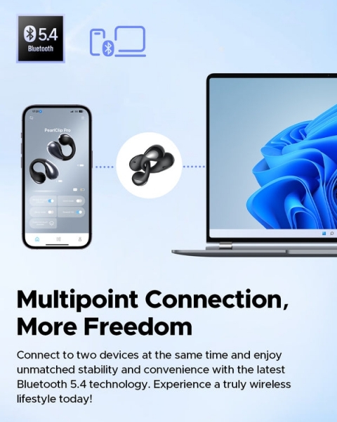 Soundpeats PearlClip Pro Tam Kablosuz Kulaklık