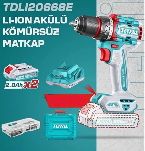 Total TDLI20668E Akülü Matkap