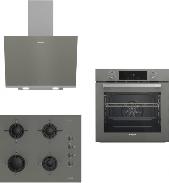 Arçelik Fibona Gri Ankastre Set OCD T 651 EG + AFC 330 G + ADE 606-2 G