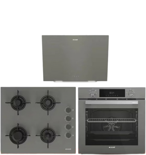 Arçelik Gri Set 2 Ankastre Set OCD T 601-1 EG + AFC 330 G + ADE 604-1 G