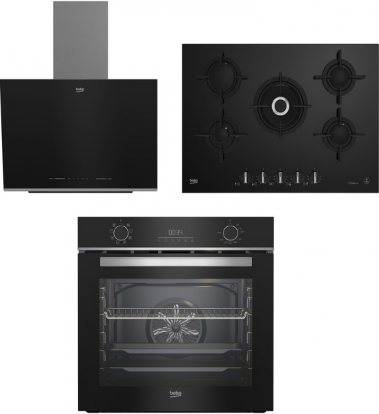 Beko Siyah Ankastre Set BOCD T 7521 DWKS + BFC 430 S + BDE 6062 S