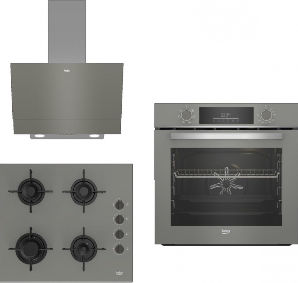 Beko New Grey Star Ankastre Set BOCD T 6011 EG + BFC 330 G + BDE 6050 G