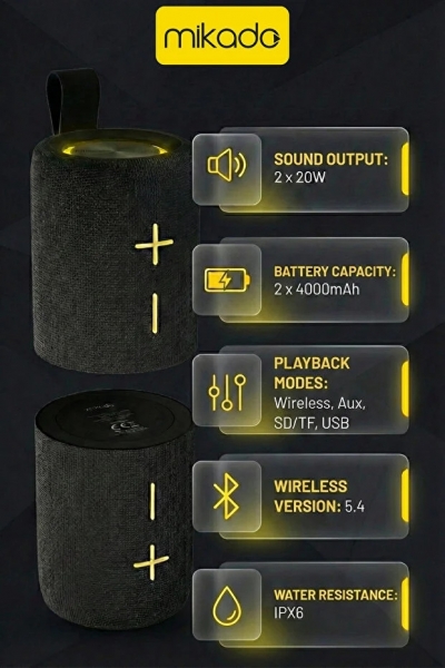 Mikado Duares Bluetooth Hoparlör
