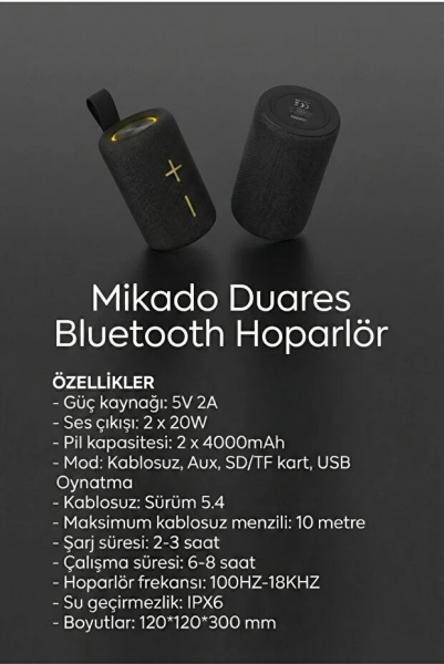 Mikado Duares Bluetooth Hoparlör