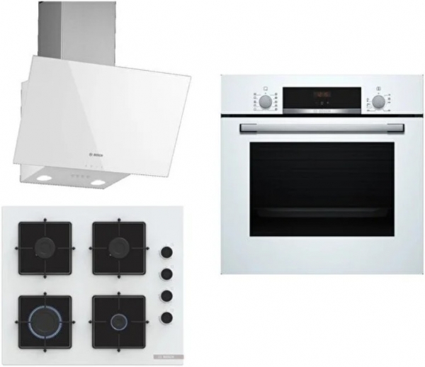 Bosch Beyaz Set 298 Ankastre Set POP6C2P31O + HBF512BW1T + DWK63PJ20T
