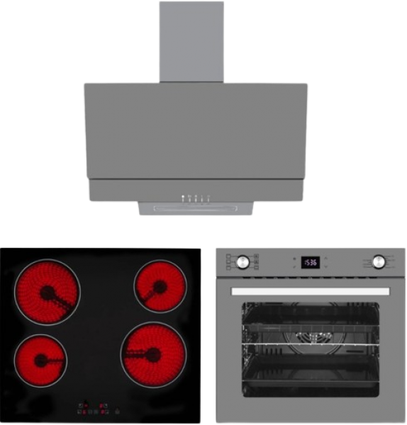 Eminçelik ve AFM Gri Ankastre Set VC 640 + FM7710 + 3407