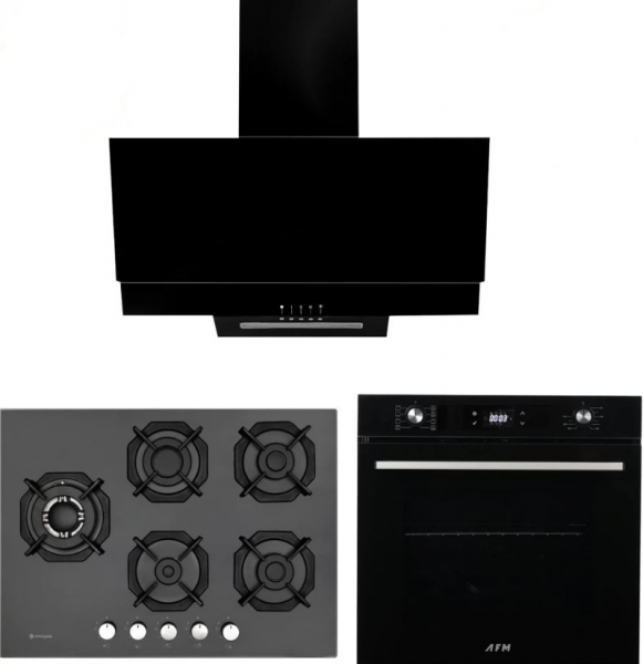 Eminçelik ve AFM Siyah Ankastre Set 22 385S + FM 7700 + AFM Tech FM3250