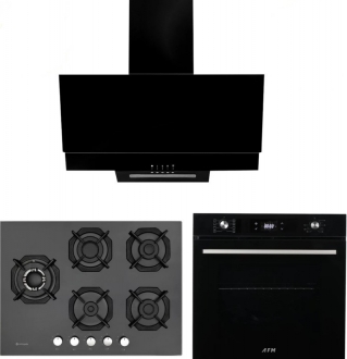 Eminçelik ve AFM Siyah Ankastre Set 22 385S + FM 7700 + AFM Tech FM3250