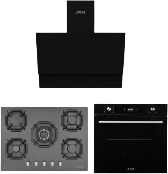 Eminçelik ve AFM Siyah Ankastre Set 22385 + FM 7700 + FM3400