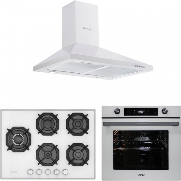 Eminçelik ve AFM Beyaz Ankastre Set 22 386 Y + FM7701 + CH 1420 W60