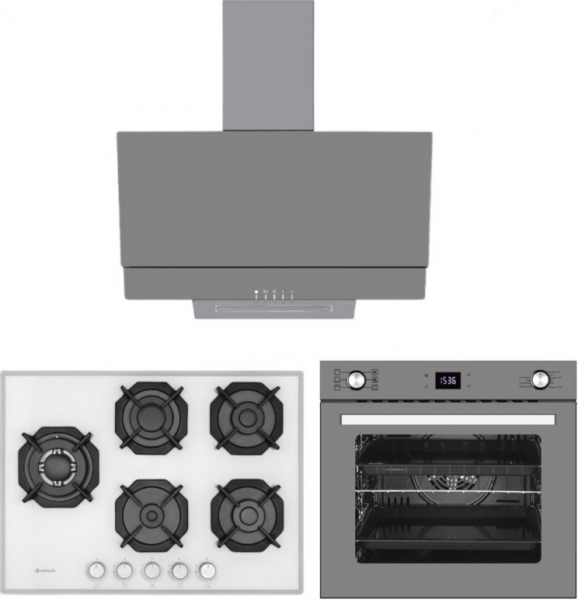 Eminçelik ve AFM Gri Ankastre Set 22386 S + FM7710 + 3407