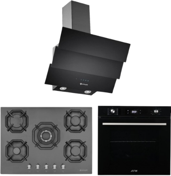 Eminçelik ve AFM Gri Ankastre Set 22385 + FM 7700 + CH 1455 RC B60