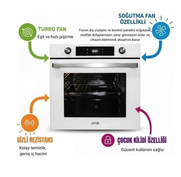 Eminçelik ve AFM Beyaz/Gri Ankastre Set 22 385S + FM 7701 + FM3301