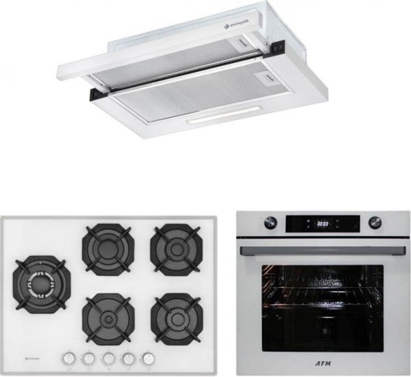 Eminçelik ve AFM Beyaz Ankastre Set 22 386 Y + FM 7701 + AS 1320 W60