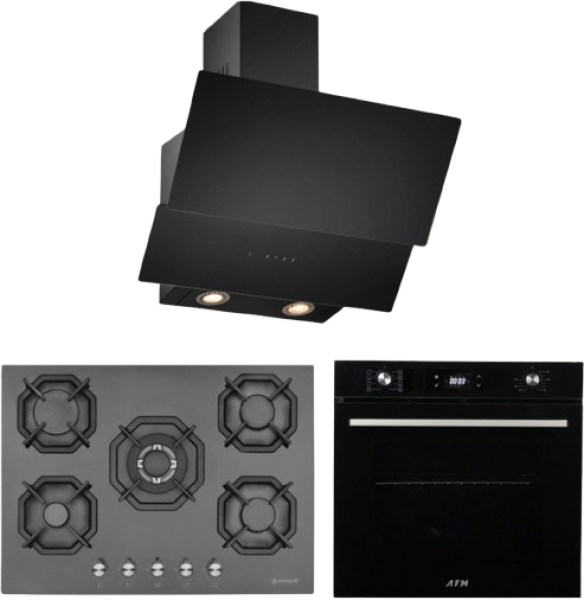 Eminçelik ve AFM Siyah Ankastre Set 22385 + FM 7700 + CH 1454 RC B60