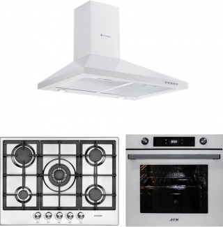 Eminçelik ve AFM Beyaz-İnox Ankastre Set 22380 + FM 7701 + CH 1420 W60