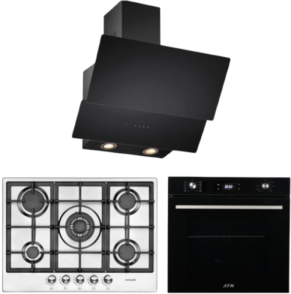 Eminçelik ve AFM Inox Siyah Ankastre Set 22380 + FM 7700 + CH 1454 RC B60