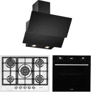 Eminçelik ve AFM Inox Siyah Ankastre Set 22380 + FM 7700 + CH 1454 RC B60