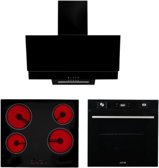 Eminçelik ve AFM Siyah Ankastre Set VC 640 + FM 7700 + FM3250