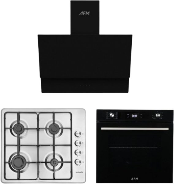Eminçelik ve AFM Siyah Ankastre Set 31220 + FM 7700 + FM3400