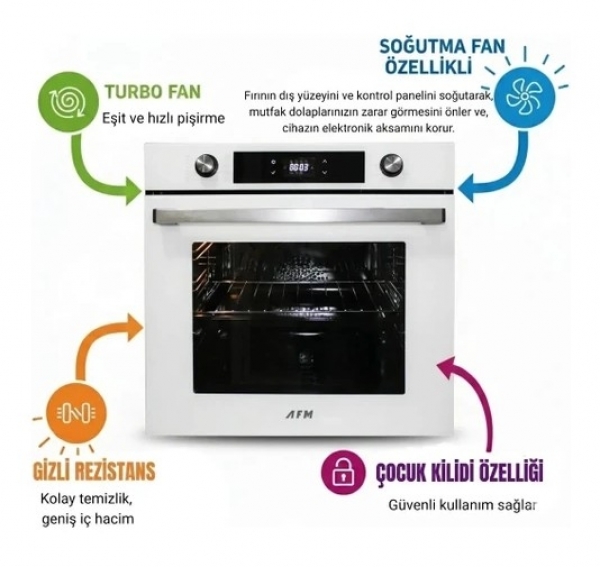 Eminçelik ve AFM Beyaz Ankastre Set 31221 + FM7701 + FM3401