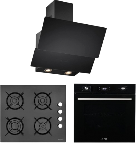 Eminçelik ve AFM Siyah Ankastre Set 12225 ENG + FM 7700 + CH 1454 RC B60