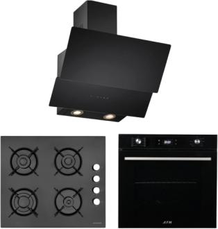 Eminçelik ve AFM Siyah Ankastre Set 12225 ENG + FM 7700 + CH 1454 RC B60