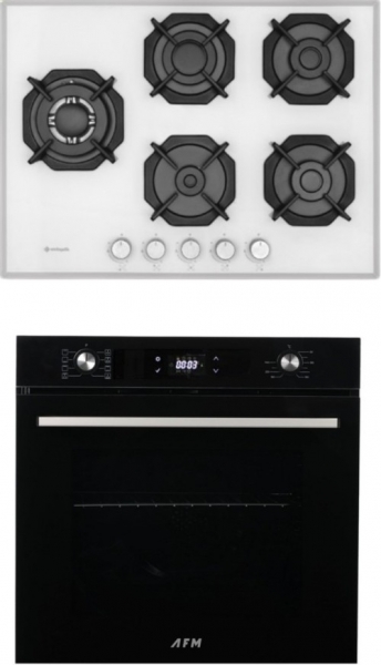 Eminçelik ve AFM 2'li Siyah-Beyaz Ankastre Set 22386 S + FM 7700 +