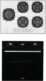 Eminçelik ve AFM 2'li Siyah-Beyaz Ankastre Set 22386 S + FM 7700 +