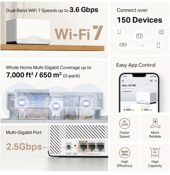 Mercusys Halo H27BE Router (3lü)
