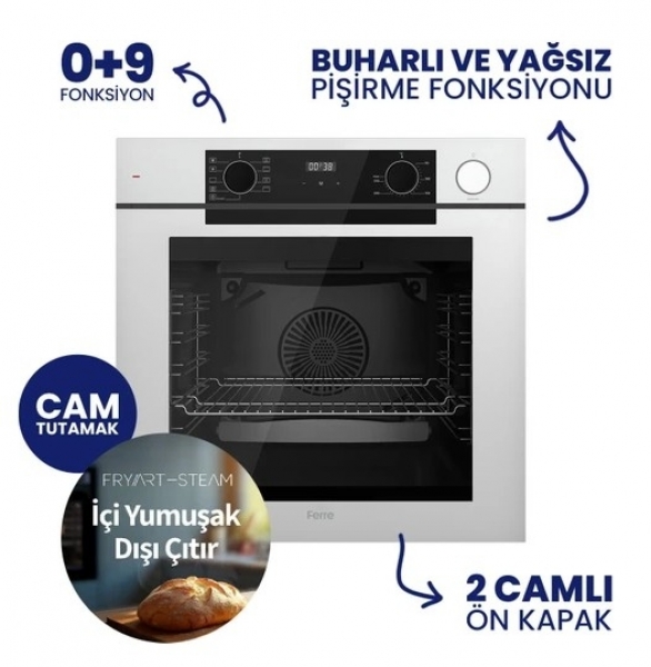 Ferre Beyaz Ankastre Set BL-136 + QEP64CB + D081-SA